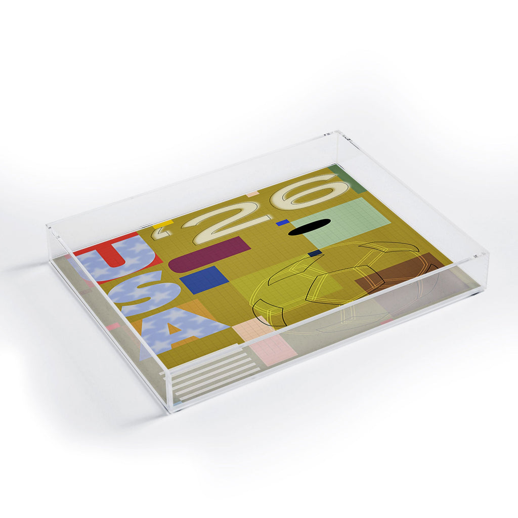 Society6 Design Studio USA 26 Soccer Poster Full Color Acrylic Tray