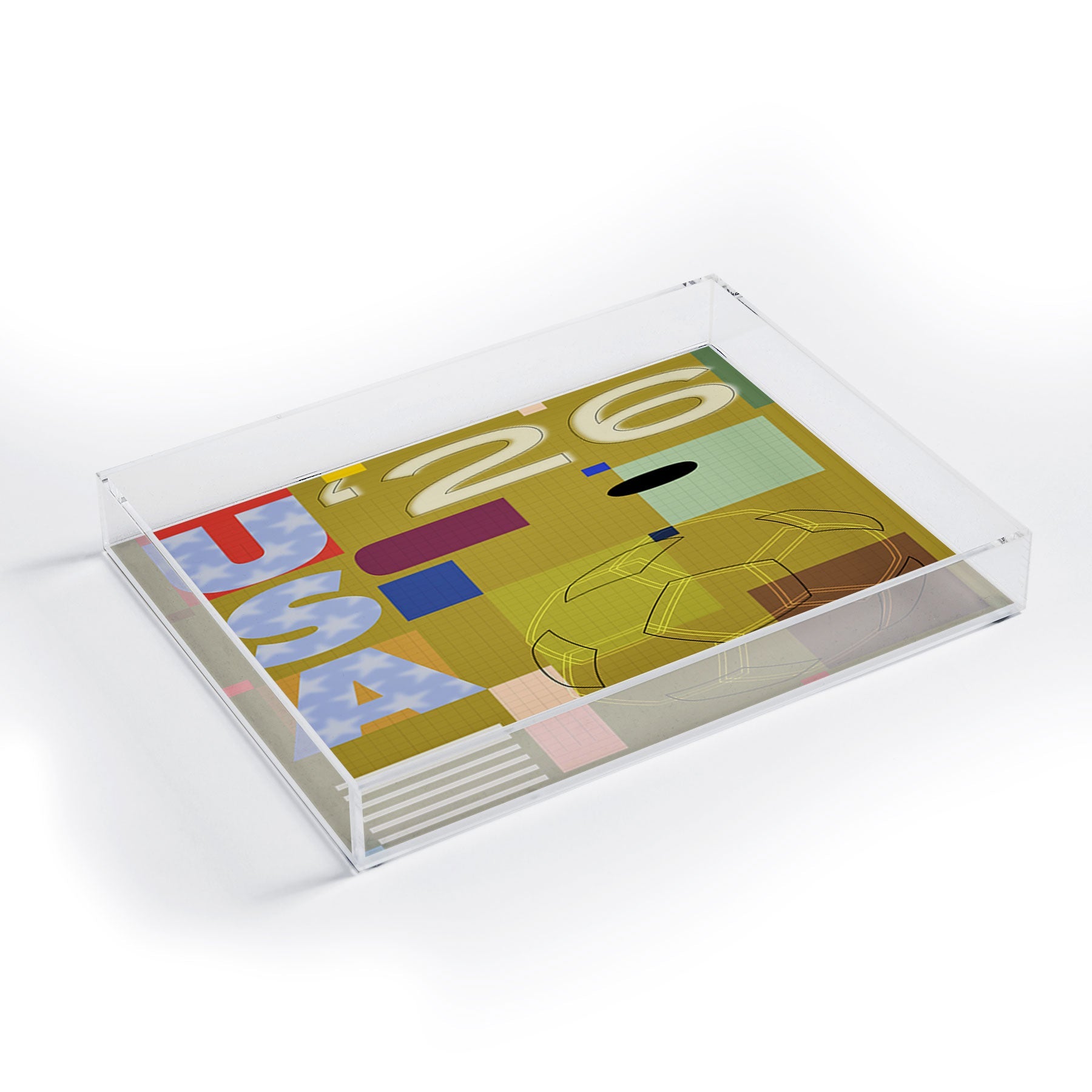 Society6 Design Studio USA 26 Soccer Poster Full Color Acrylic Tray