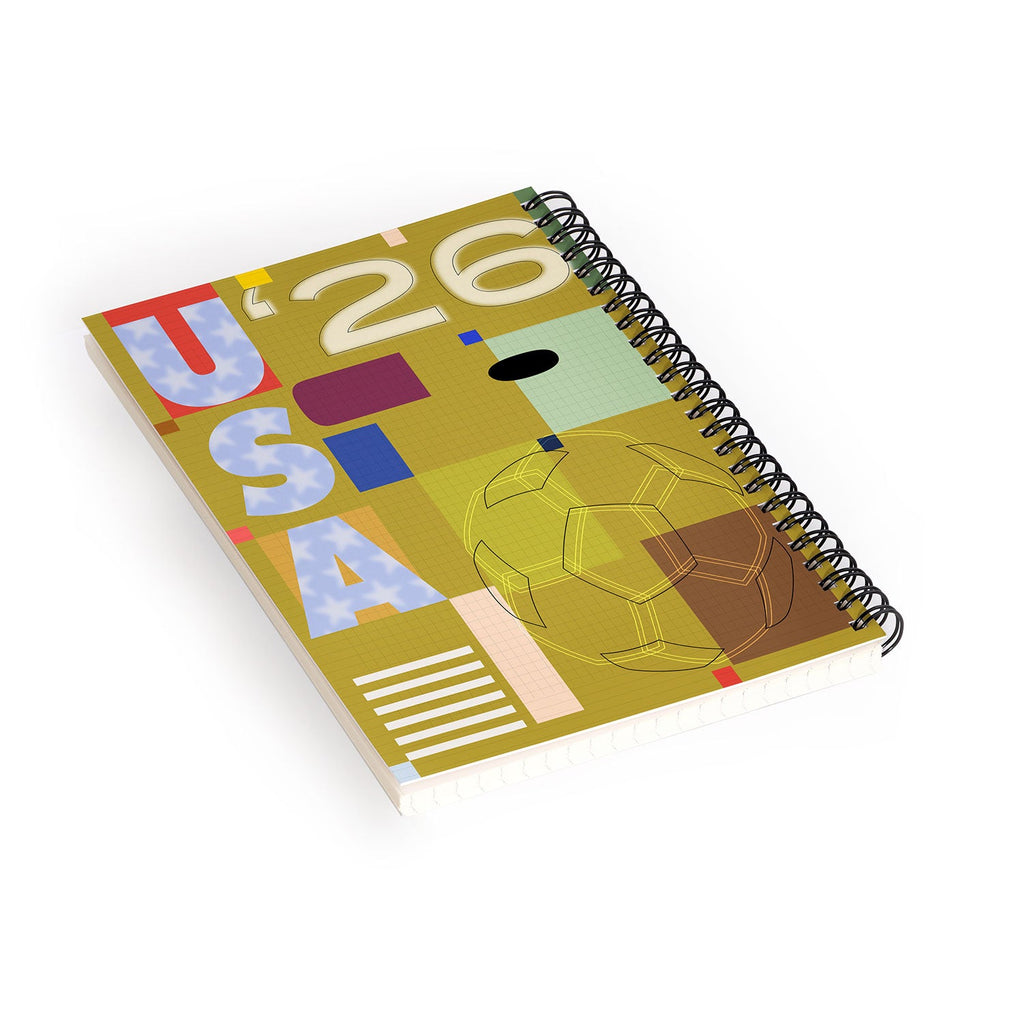 Society6 Design Studio USA 26 Soccer Poster Full Color Spiral Notebook