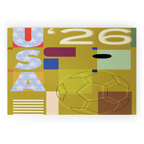 Society6 Design Studio USA 26 Soccer Poster Full Color Welcome Mat