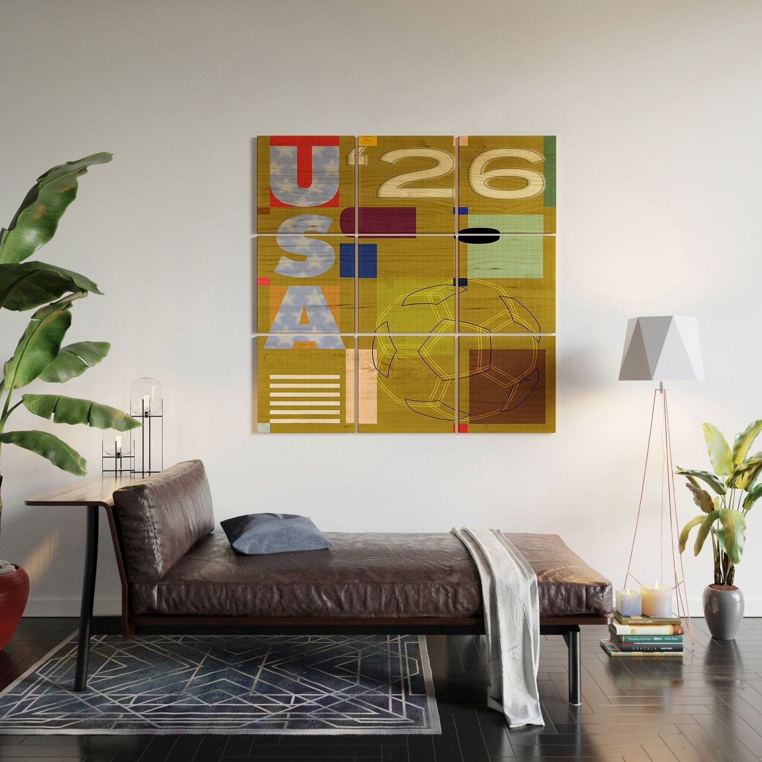 Society6 Design Studio USA 26 Soccer Poster Full Color Wood Wall Mural