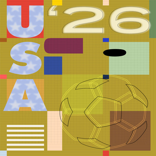 Society6 Design Studio USA 26 Soccer Poster Full Color Shower Curtain