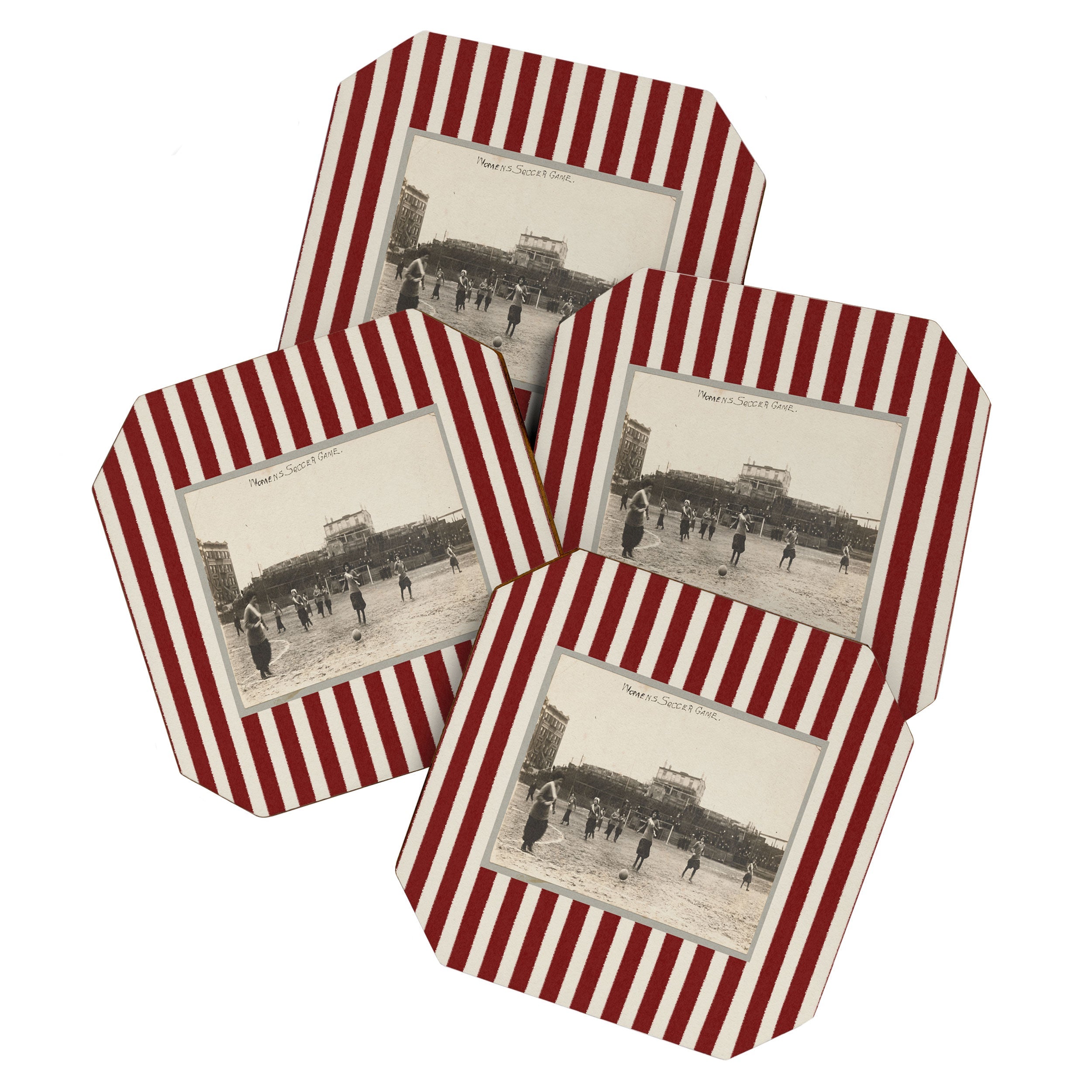 Society6 Design Studio Womens Soccer Game Coaster Set