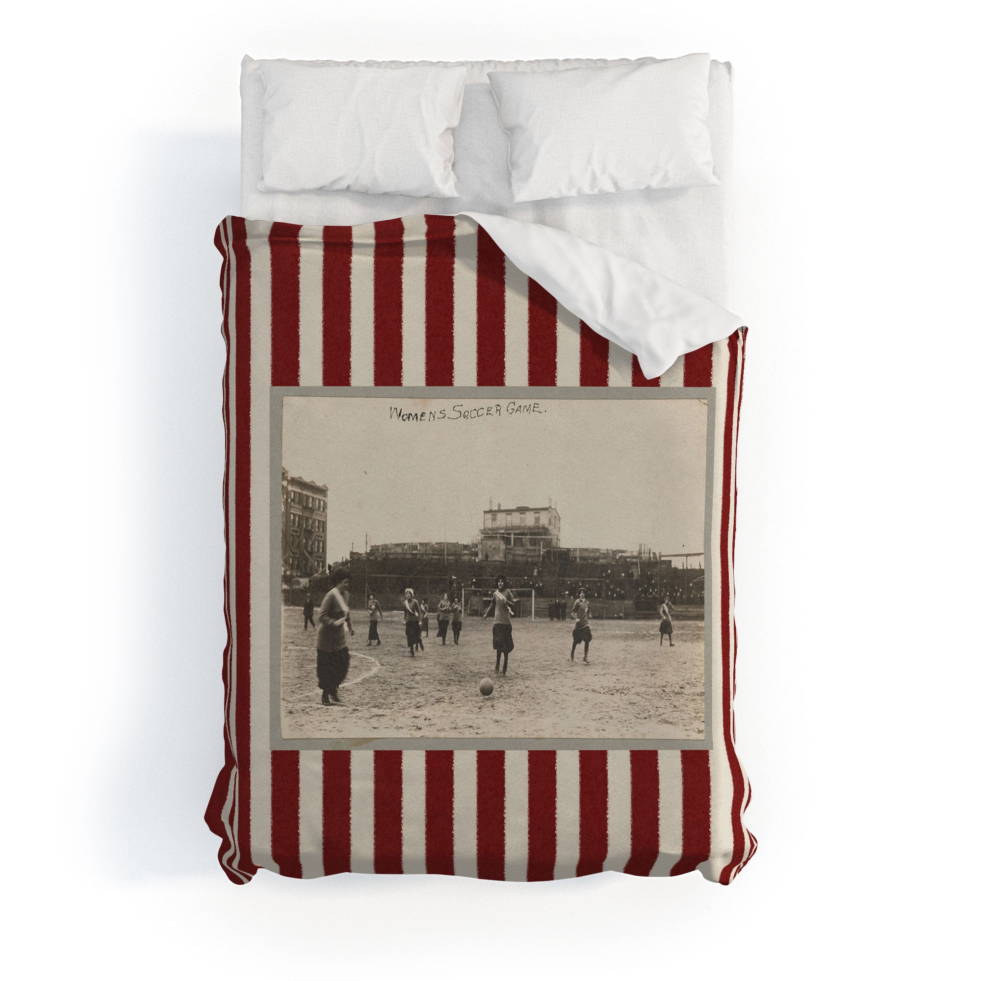 Society6 Design Studio Womens Soccer Game Duvet Cover