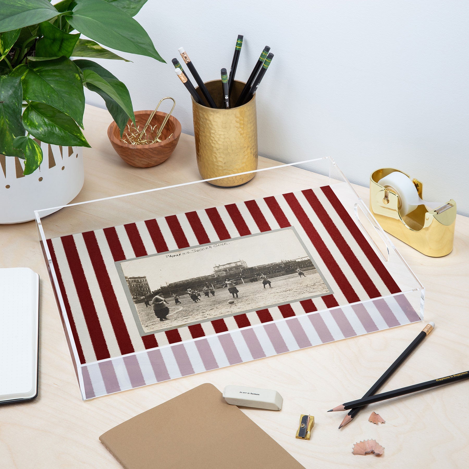 Society6 Design Studio Womens Soccer Game Acrylic Tray