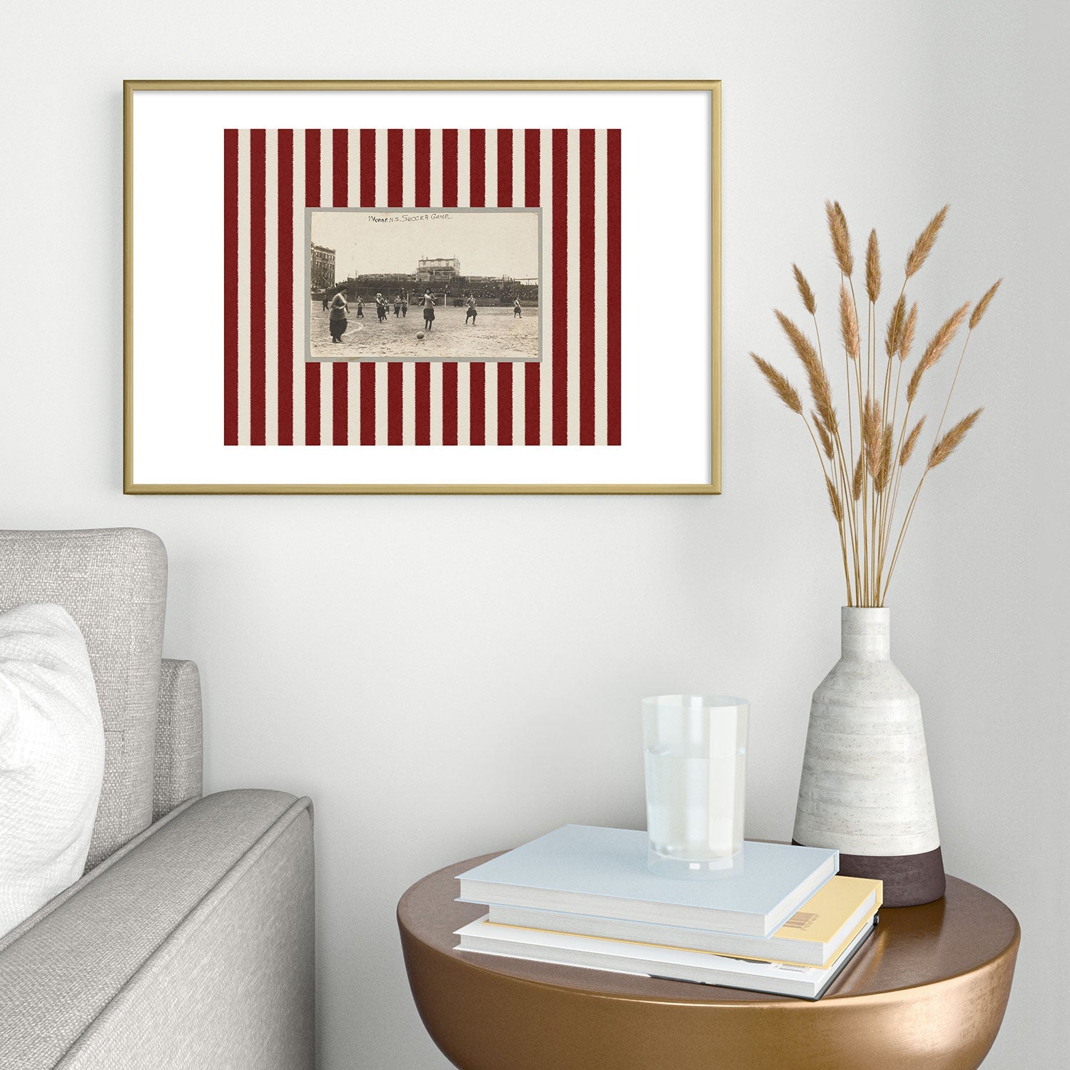 Society6 Design Studio Womens Soccer Game Metal Framed Art Print