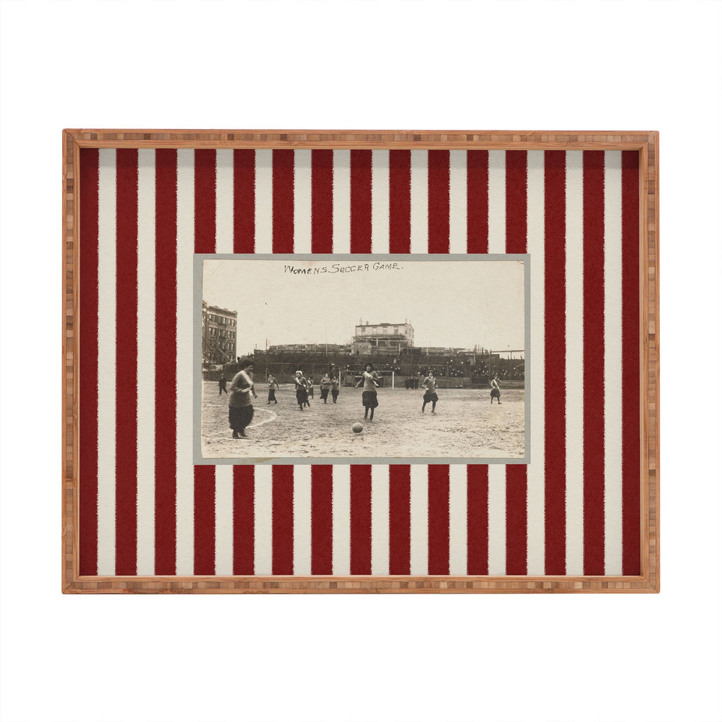 Society6 Design Studio Womens Soccer Game Rectangular Tray