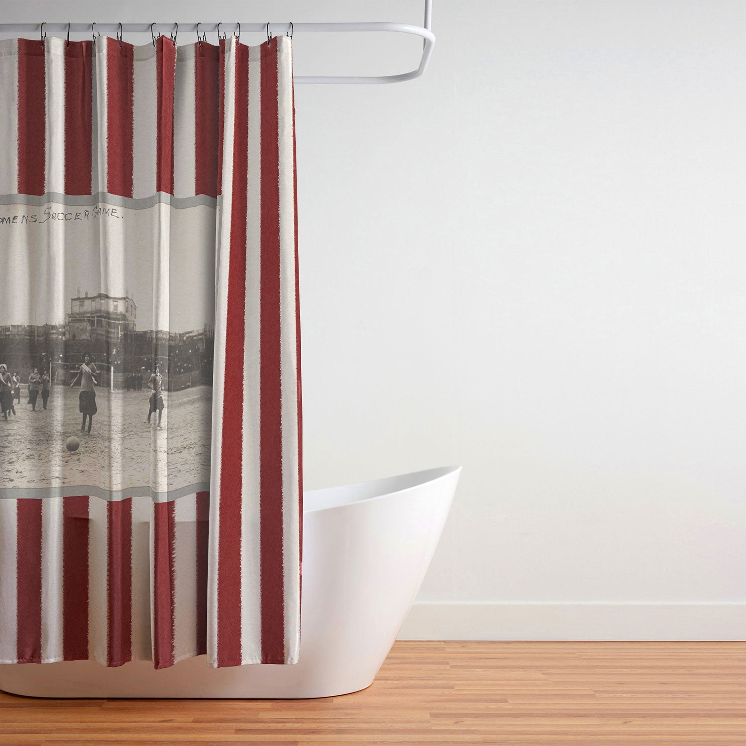 Society6 Design Studio Womens Soccer Game Shower Curtain