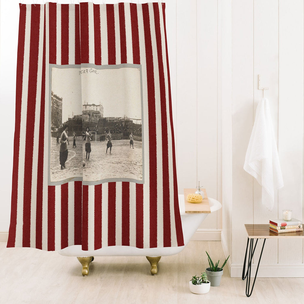 Society6 Design Studio Womens Soccer Game Shower Curtain