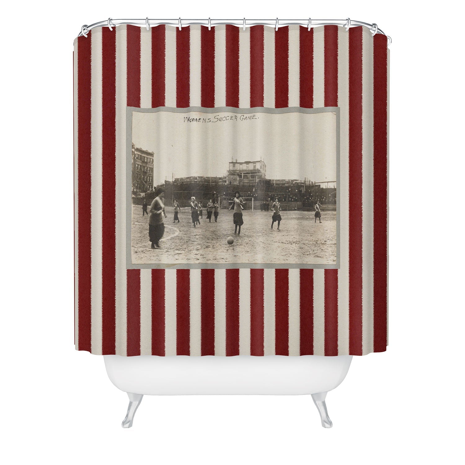 Society6 Design Studio Womens Soccer Game Shower Curtain