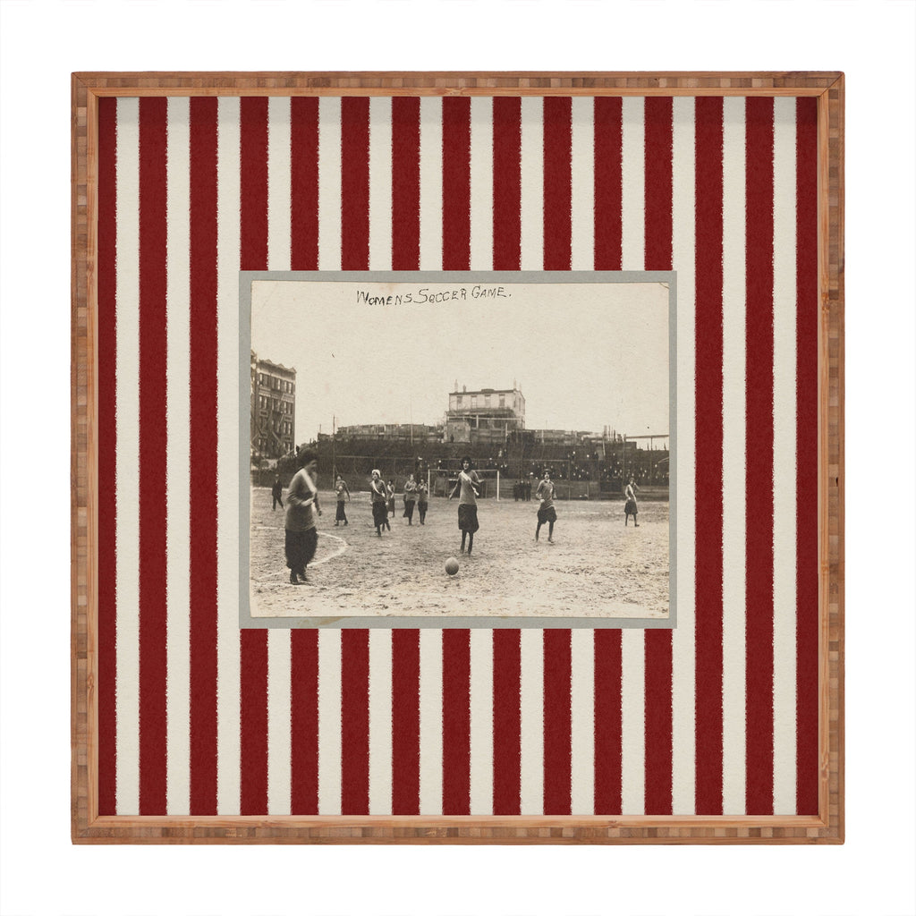 Society6 Design Studio Womens Soccer Game Square Tray