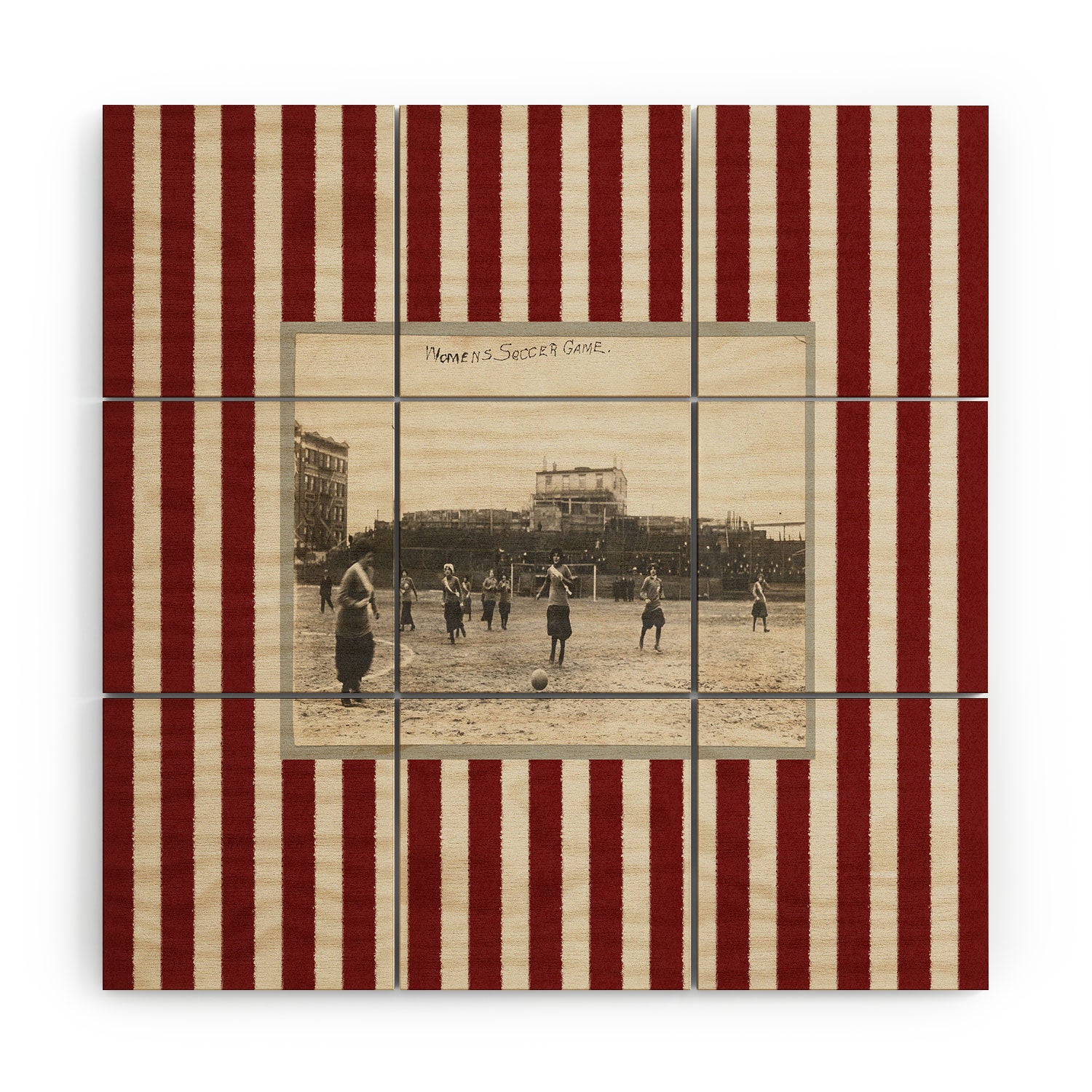 Society6 Design Studio Womens Soccer Game Wood Wall Mural