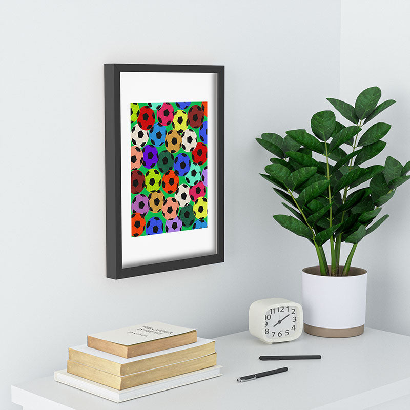 Society6 Design Studio World Cup Football Rainbow Recessed Framing Rectangle