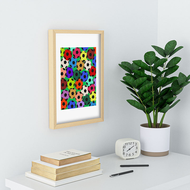Society6 Design Studio World Cup Football Rainbow Recessed Framing Rectangle