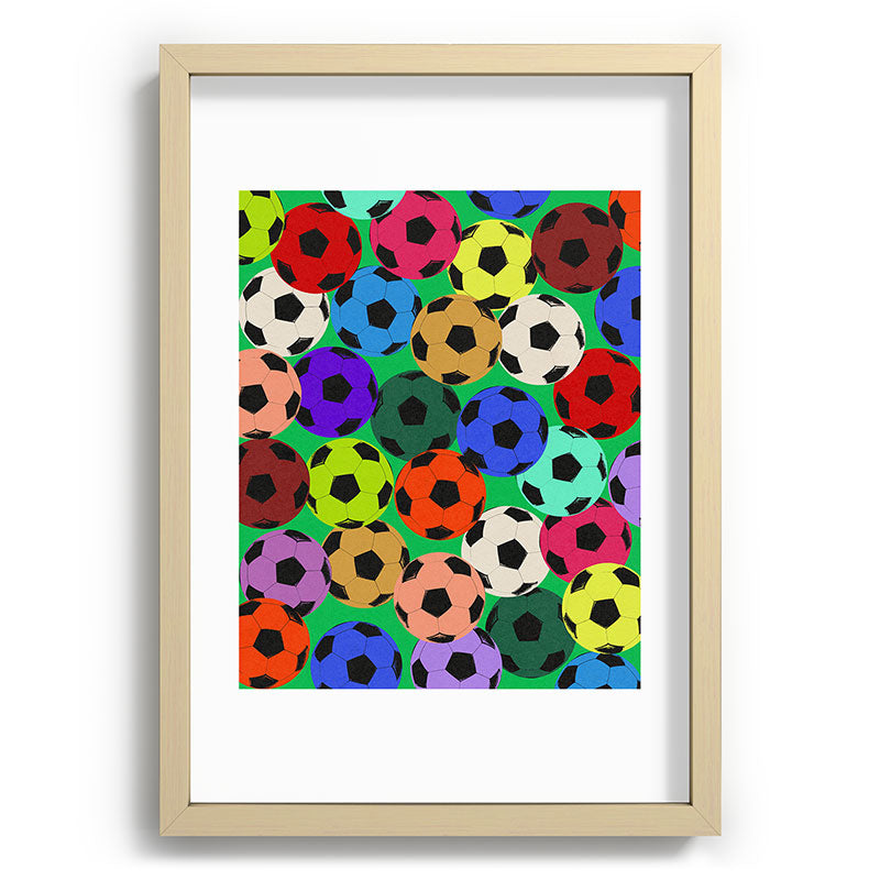 Society6 Design Studio World Cup Football Rainbow Recessed Framing Rectangle