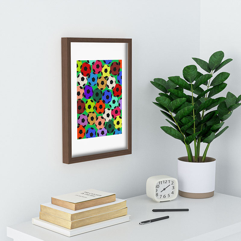 Society6 Design Studio World Cup Football Rainbow Recessed Framing Rectangle