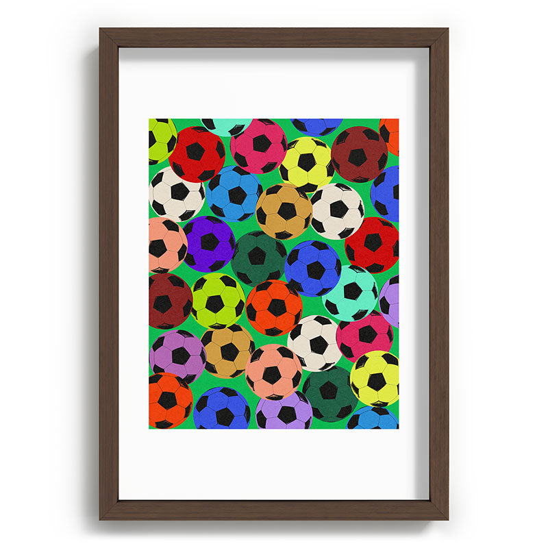 Society6 Design Studio World Cup Football Rainbow Recessed Framing Rectangle
