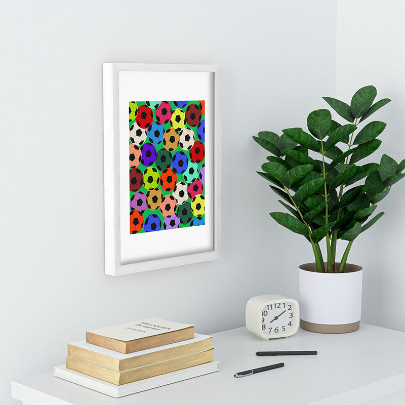 Society6 Design Studio World Cup Football Rainbow Recessed Framing Rectangle