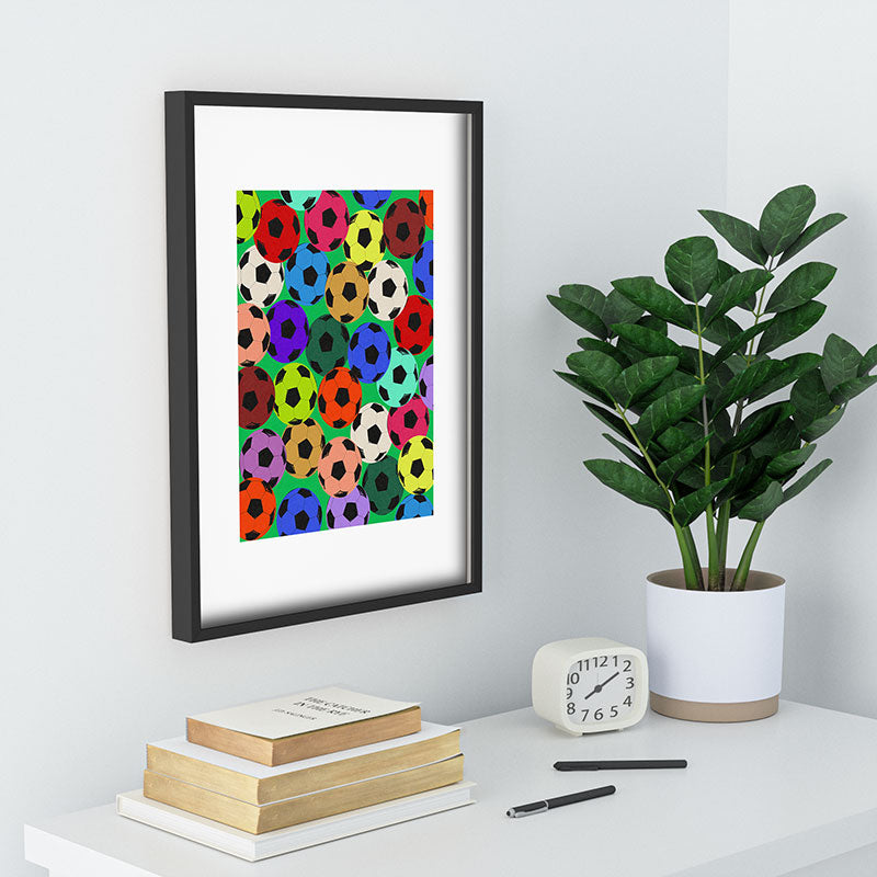 Society6 Design Studio World Cup Football Rainbow Recessed Framing Rectangle
