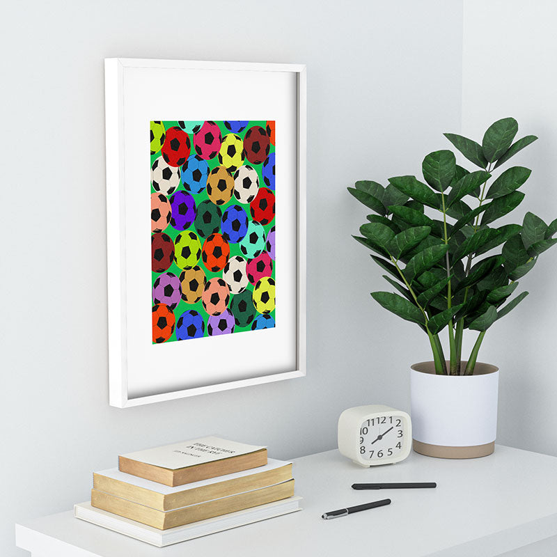 Society6 Design Studio World Cup Football Rainbow Recessed Framing Rectangle
