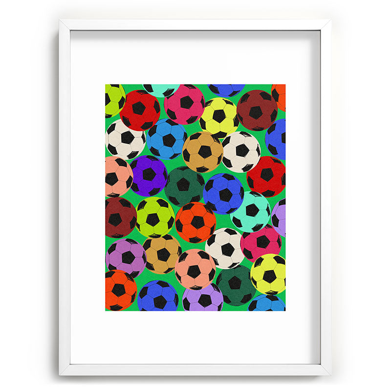 Society6 Design Studio World Cup Football Rainbow Recessed Framing Rectangle