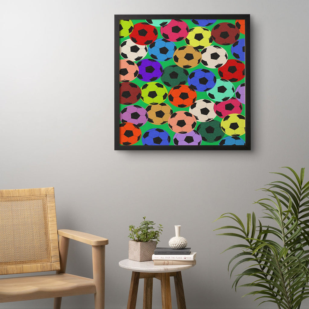 Society6 Design Studio World Cup Football Rainbow Framed Wall Art