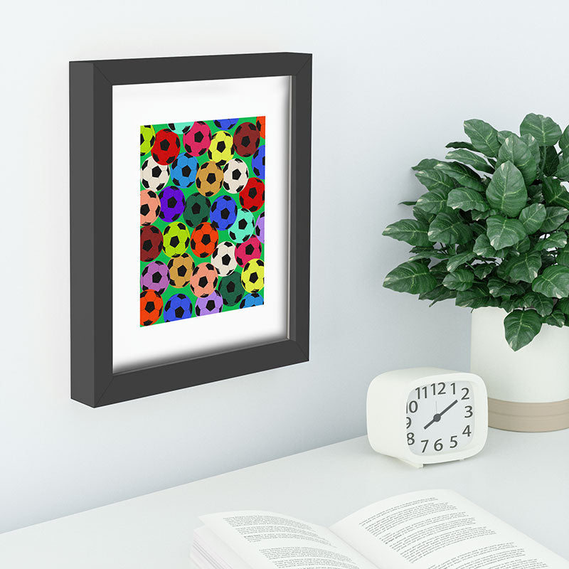 Society6 Design Studio World Cup Football Rainbow Recessed Framing Rectangle