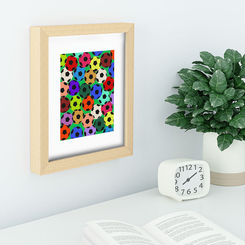 Society6 Design Studio World Cup Football Rainbow Recessed Framing Rectangle