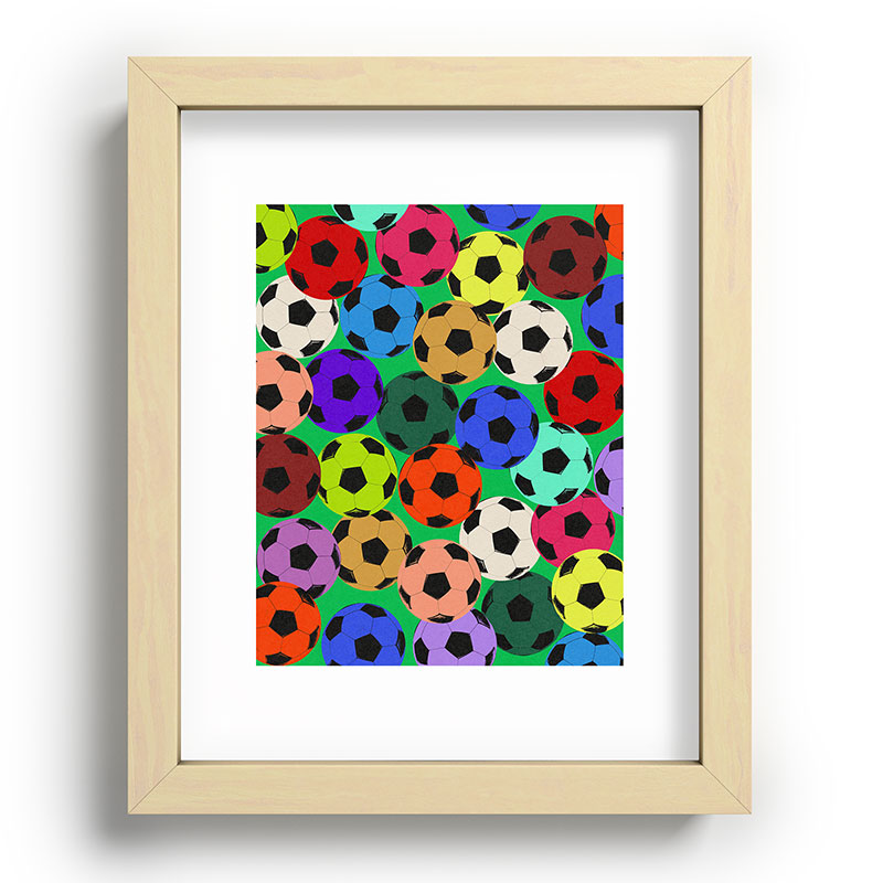 Society6 Design Studio World Cup Football Rainbow Recessed Framing Rectangle