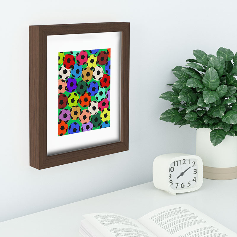 Society6 Design Studio World Cup Football Rainbow Recessed Framing Rectangle