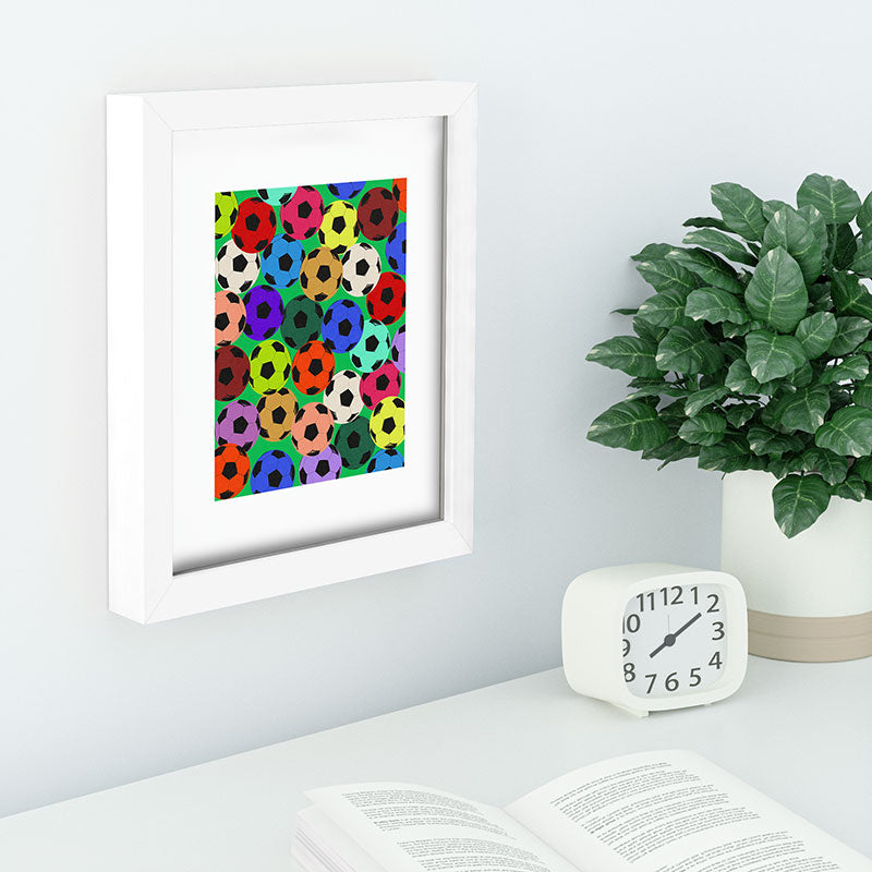 Society6 Design Studio World Cup Football Rainbow Recessed Framing Rectangle