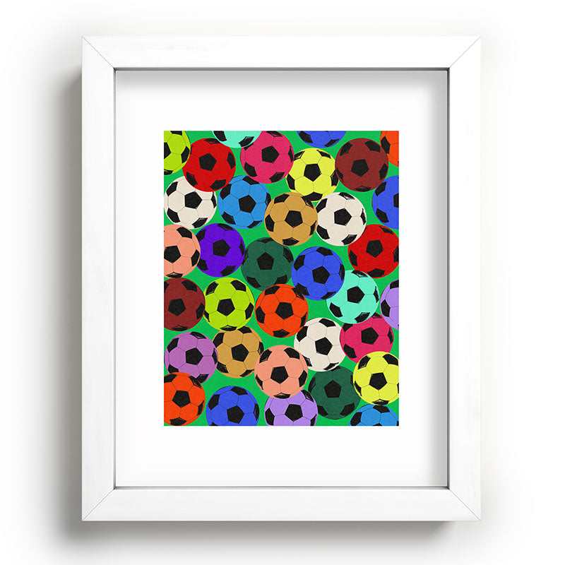 Society6 Design Studio World Cup Football Rainbow Recessed Framing Rectangle