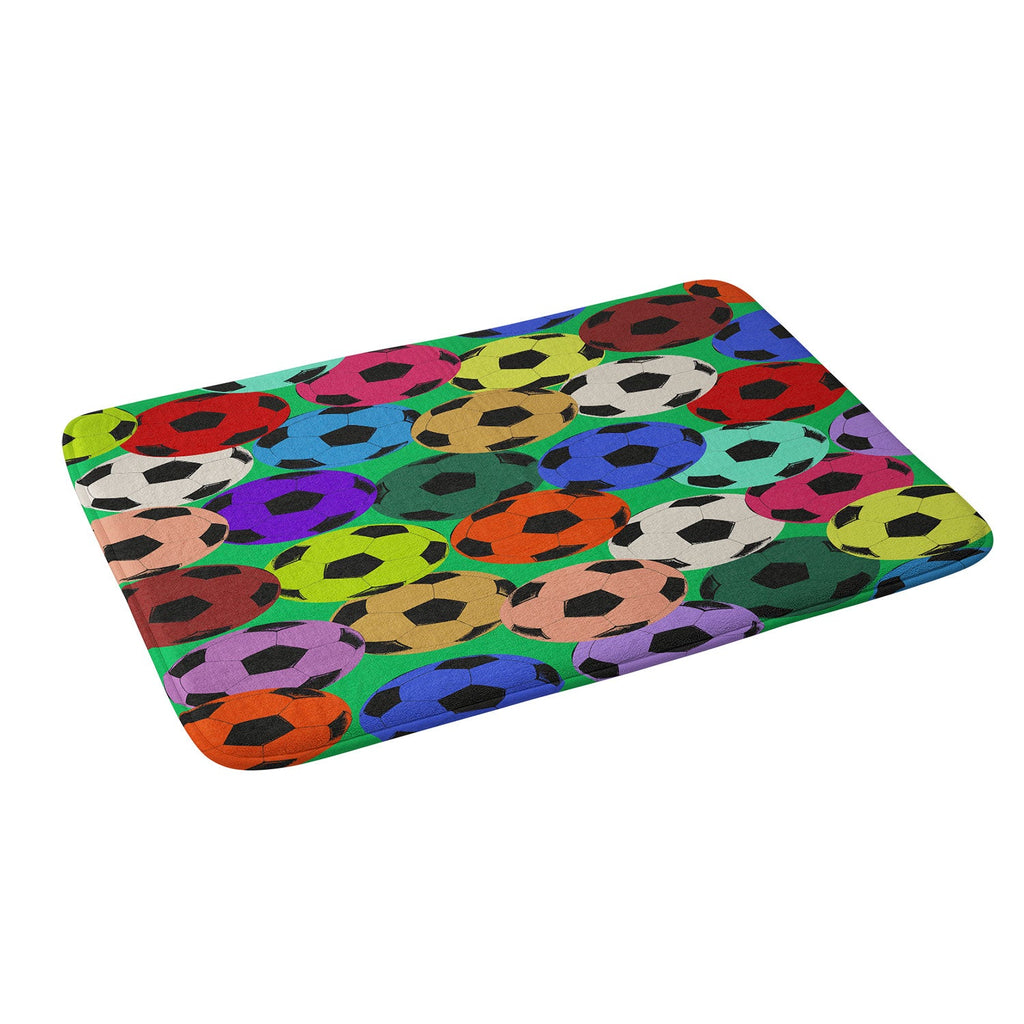 Society6 Design Studio World Cup Football Rainbow Memory Foam Bath Mat