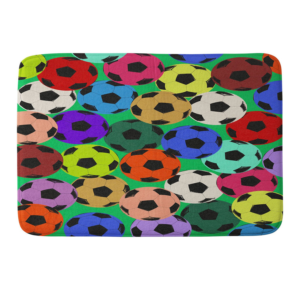 Society6 Design Studio World Cup Football Rainbow Memory Foam Bath Mat