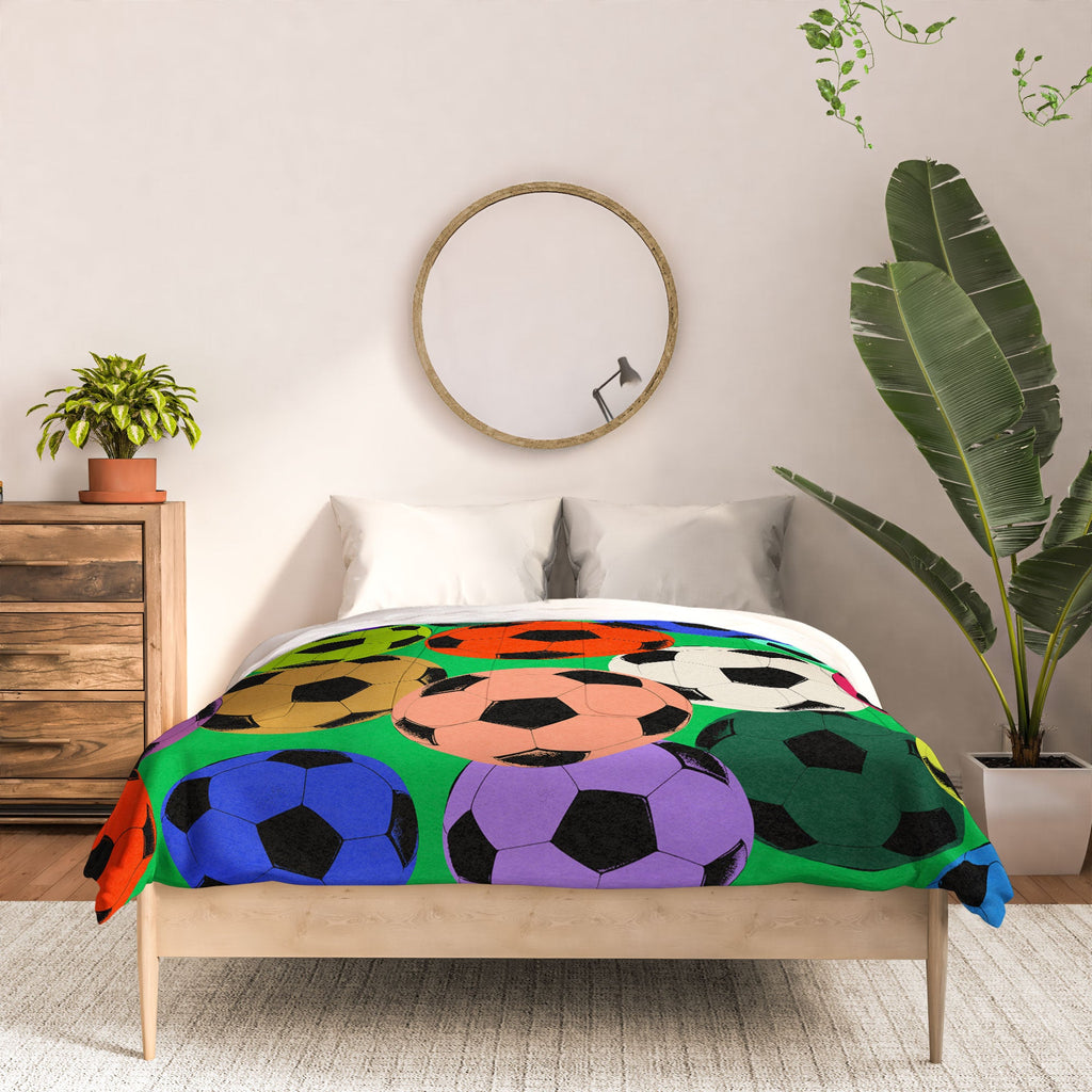 Society6 Design Studio World Cup Football Rainbow Comforter