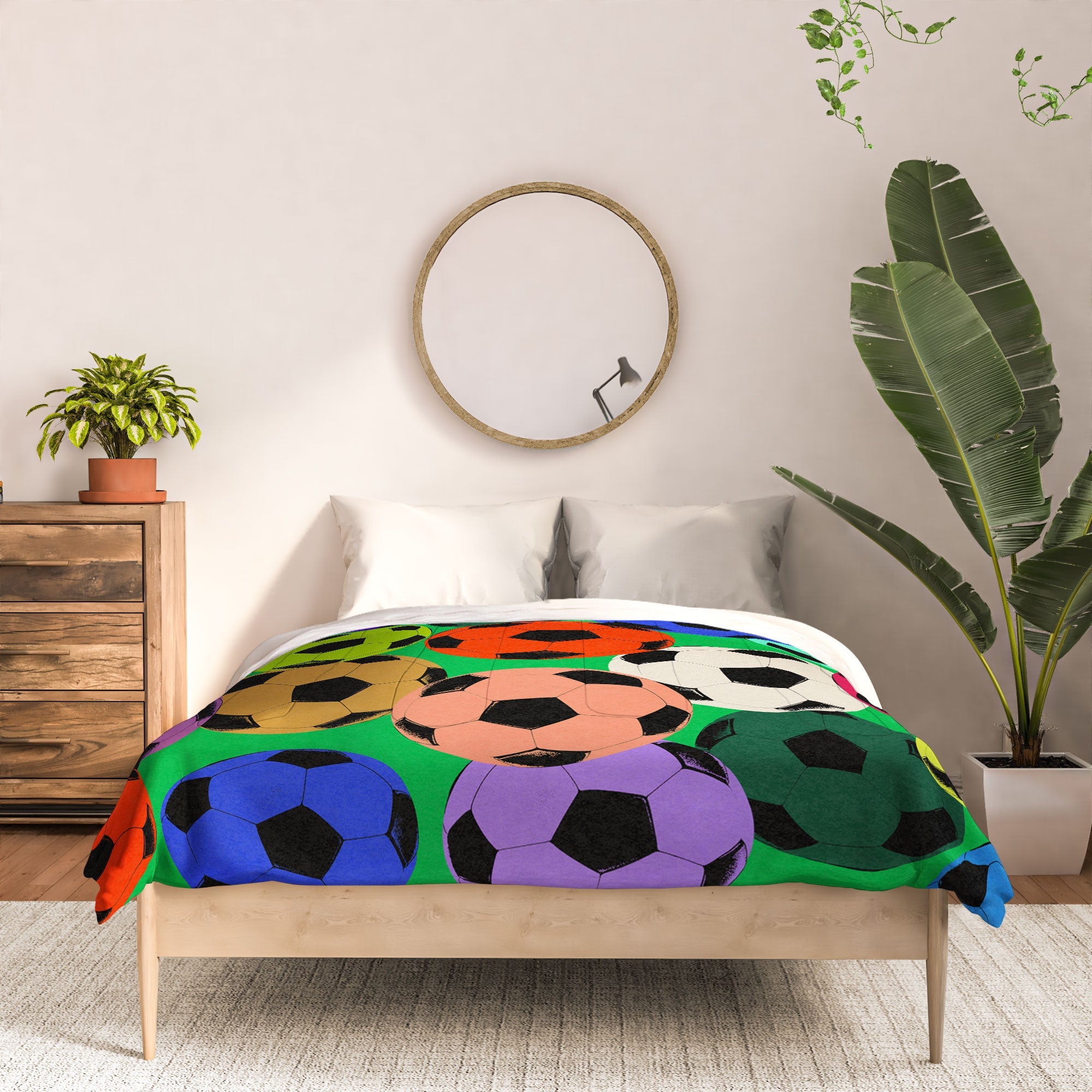 Society6 Design Studio World Cup Football Rainbow Comforter
