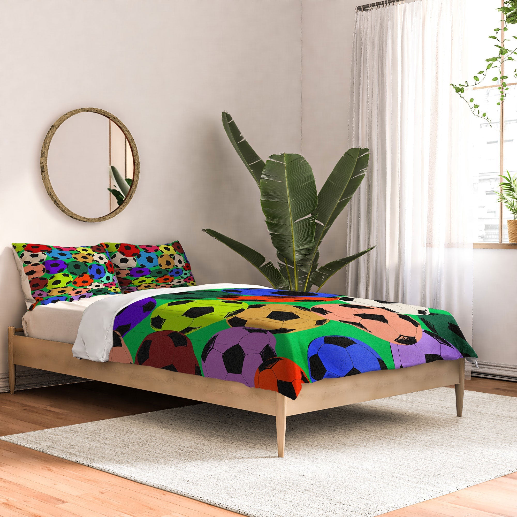 Society6 Design Studio World Cup Football Rainbow Comforter