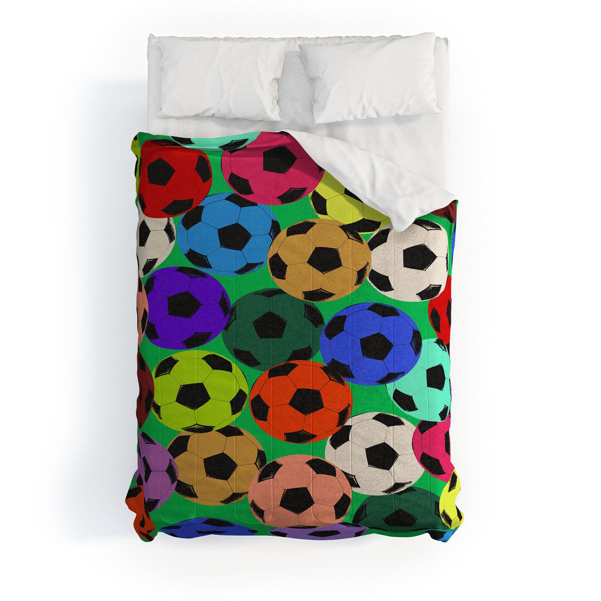 Society6 Design Studio World Cup Football Rainbow Comforter