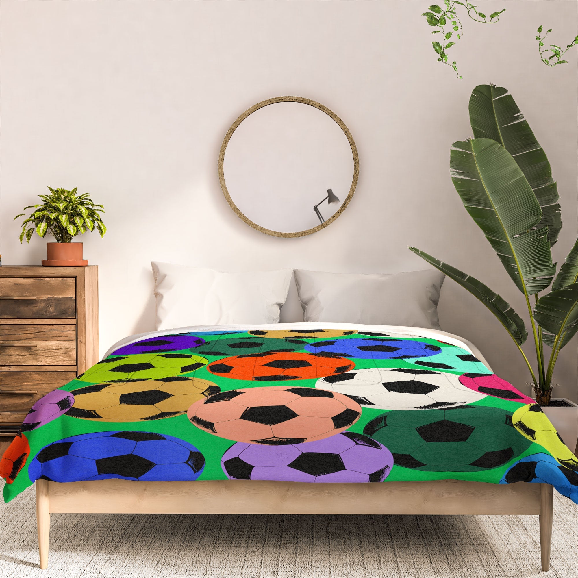 Society6 Design Studio World Cup Football Rainbow Comforter