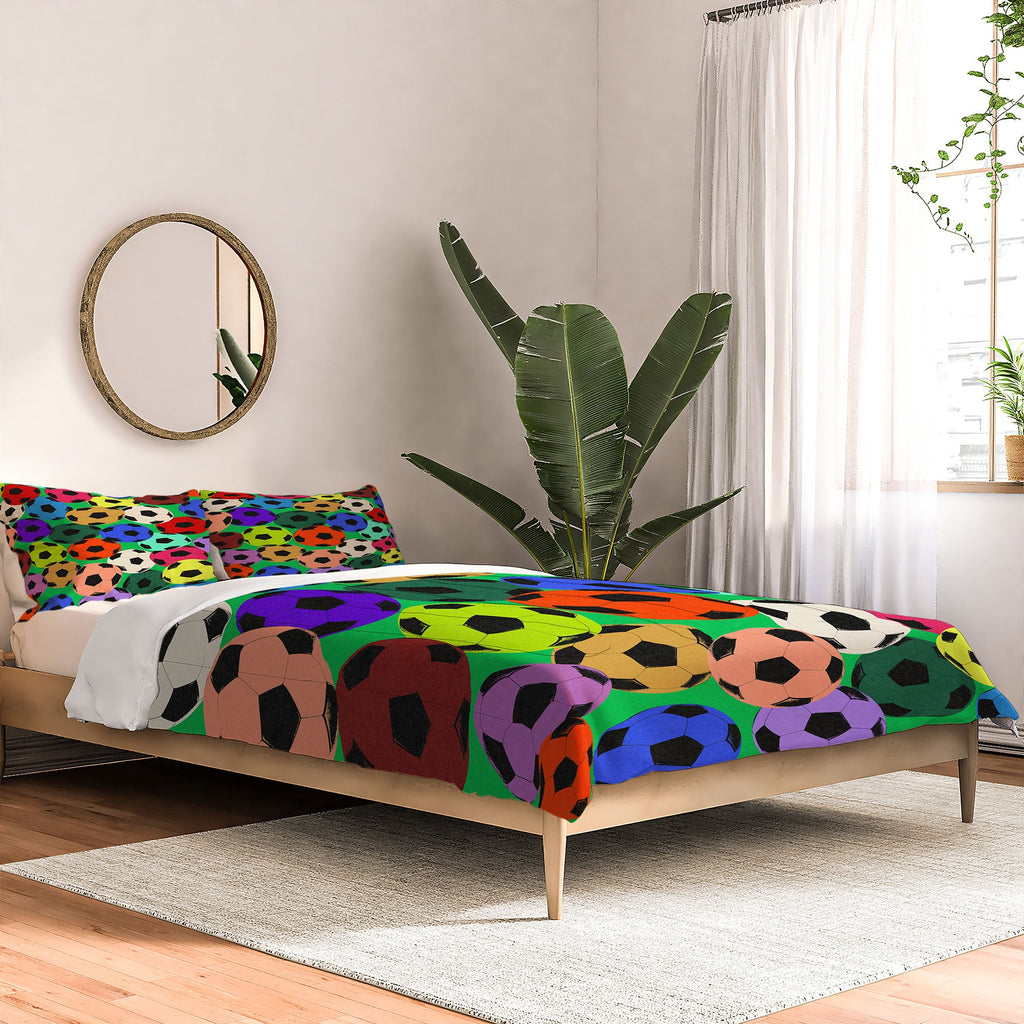 Society6 Design Studio World Cup Football Rainbow Comforter