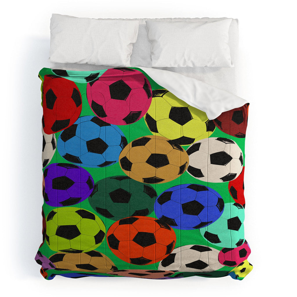 Society6 Design Studio World Cup Football Rainbow Comforter