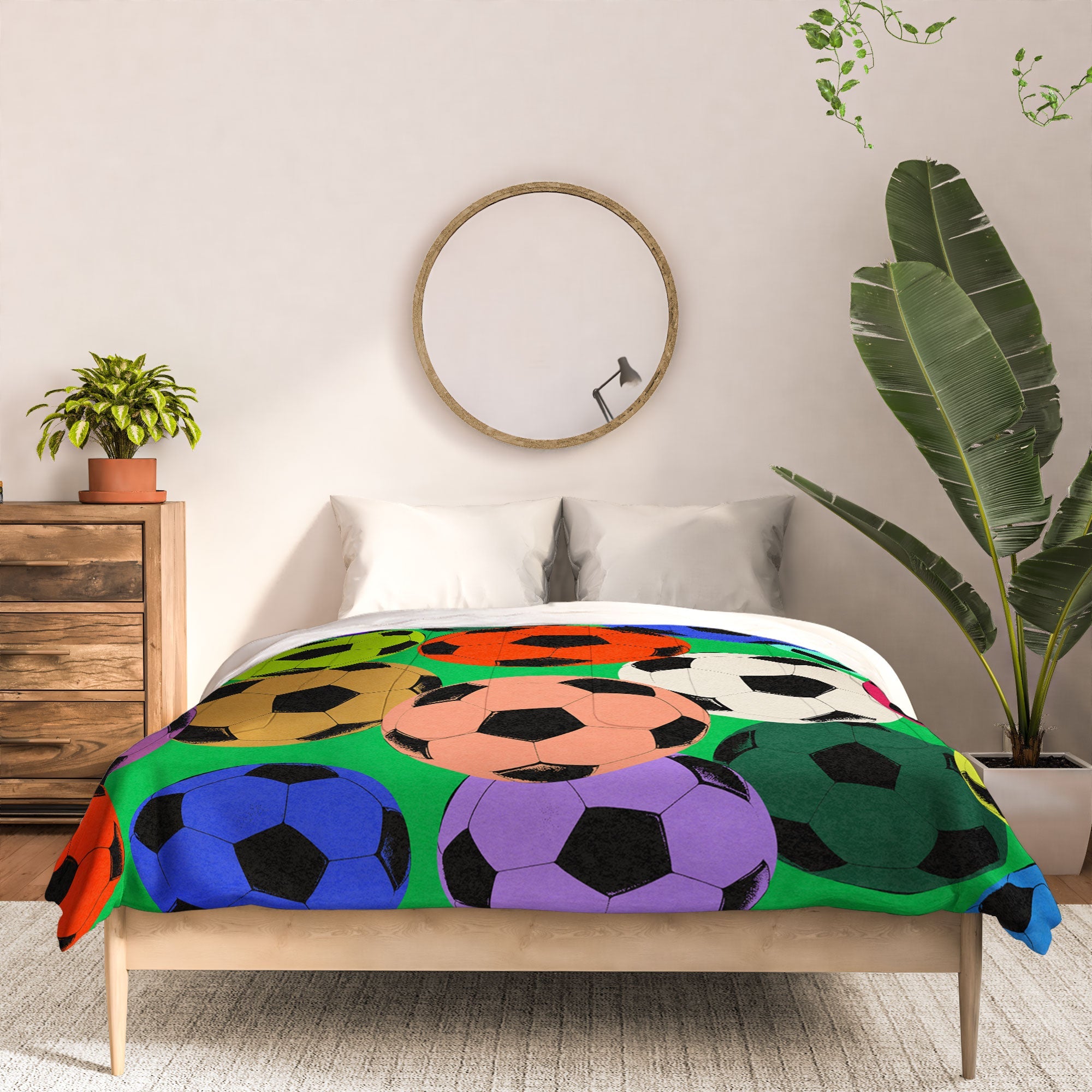 Society6 Design Studio World Cup Football Rainbow Comforter