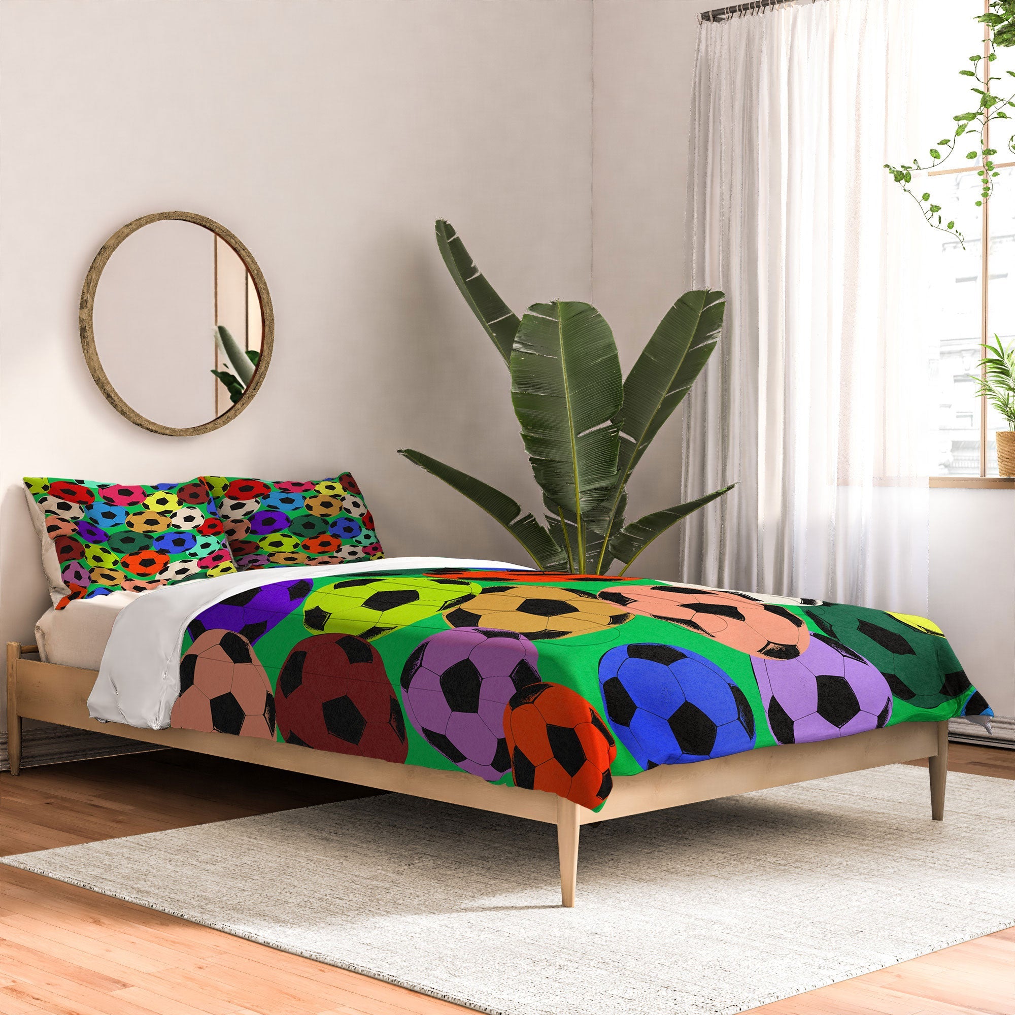 Society6 Design Studio World Cup Football Rainbow Comforter
