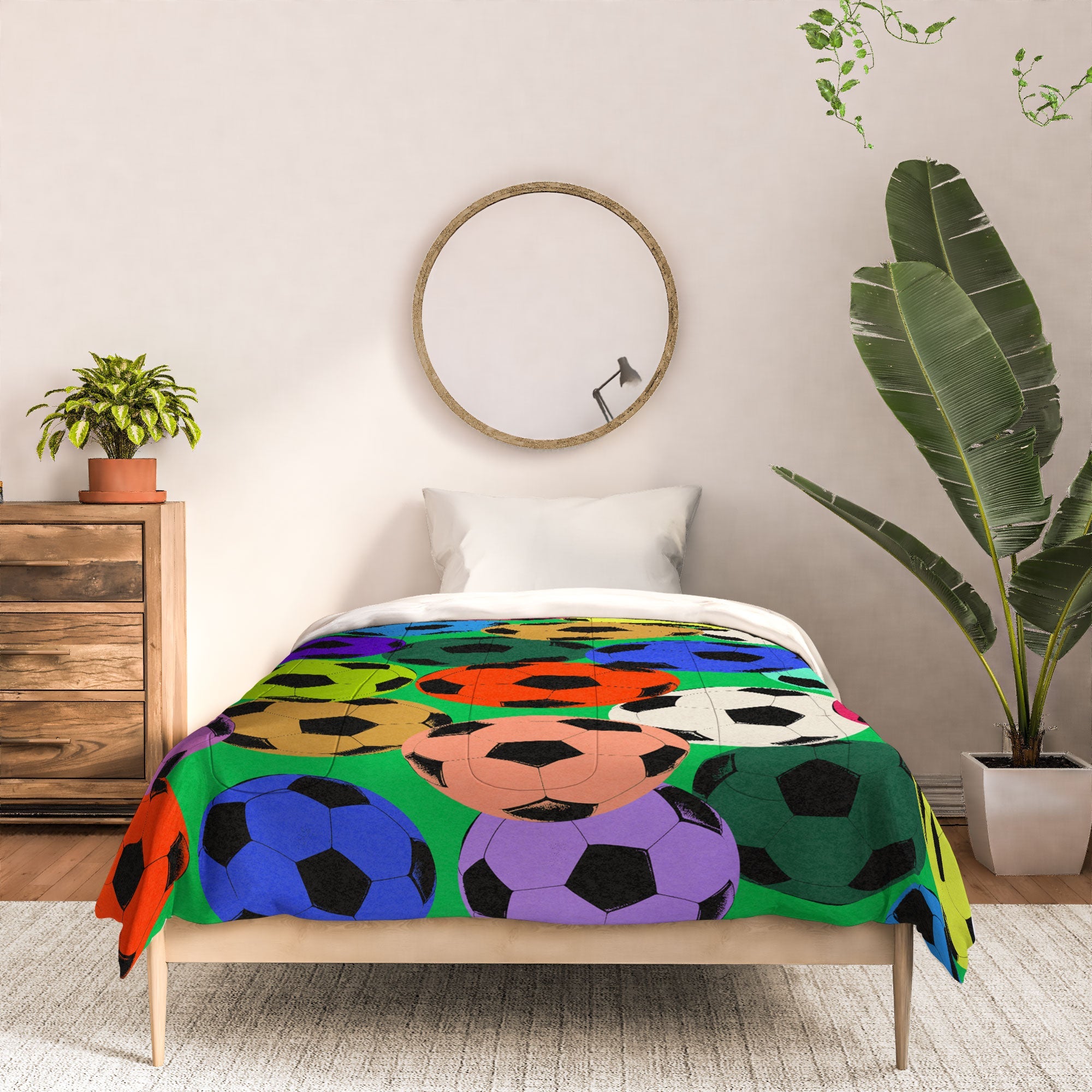 Society6 Design Studio World Cup Football Rainbow Comforter