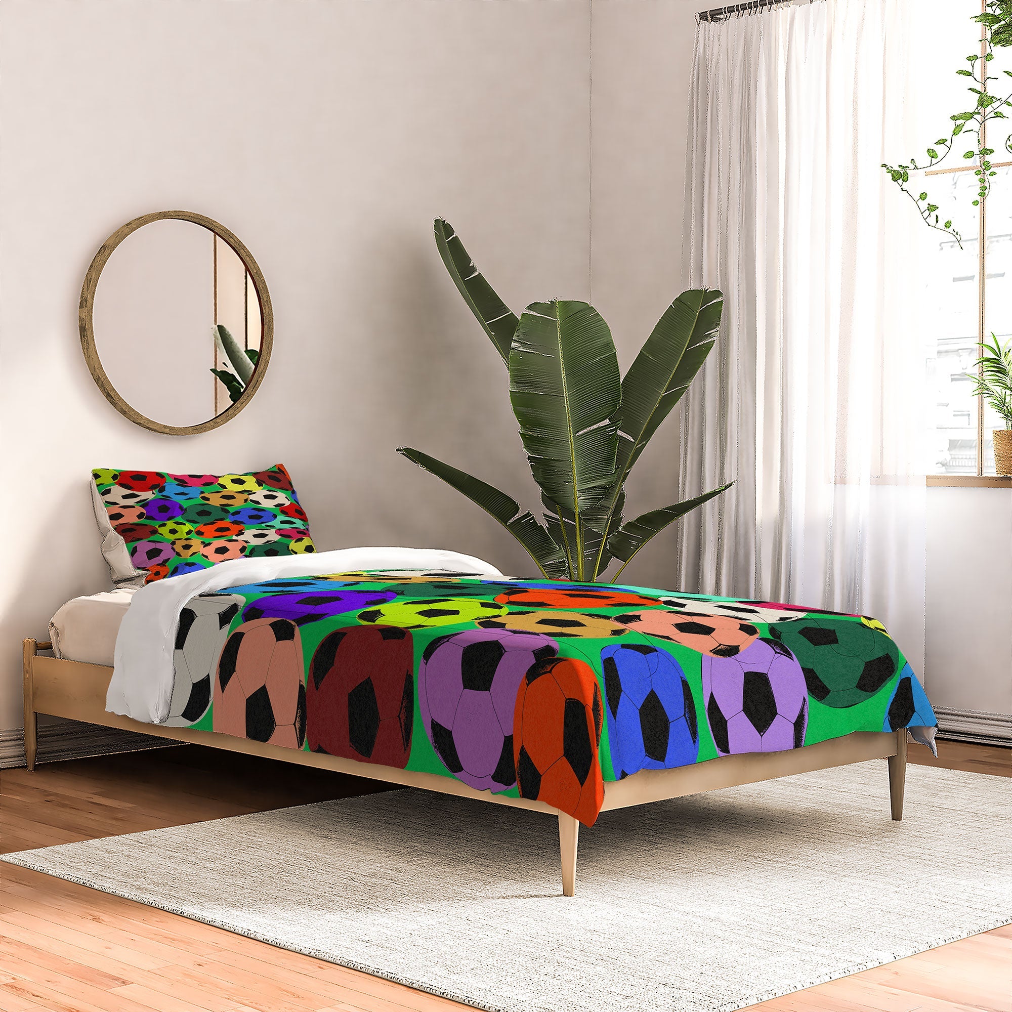 Society6 Design Studio World Cup Football Rainbow Comforter