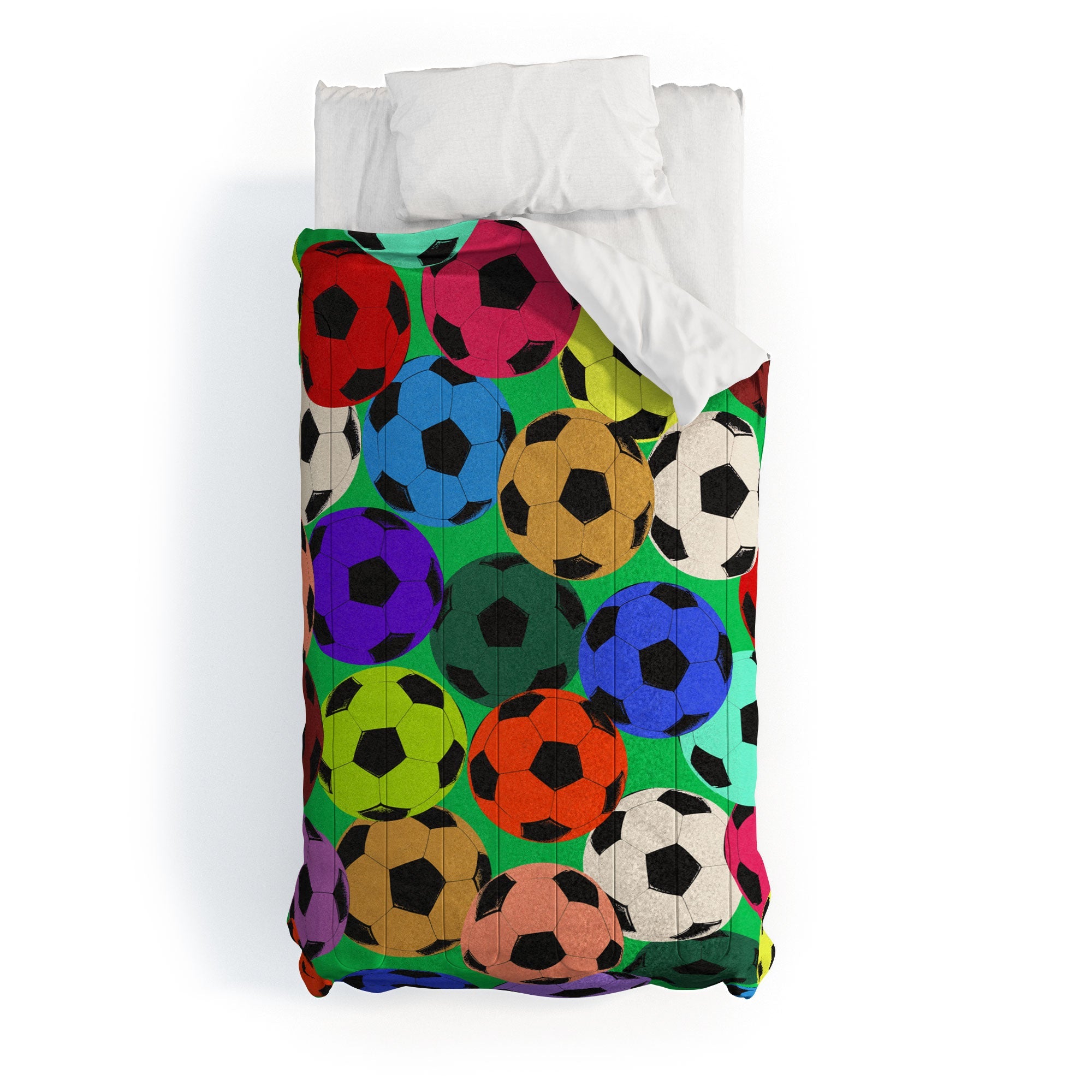 Society6 Design Studio World Cup Football Rainbow Comforter