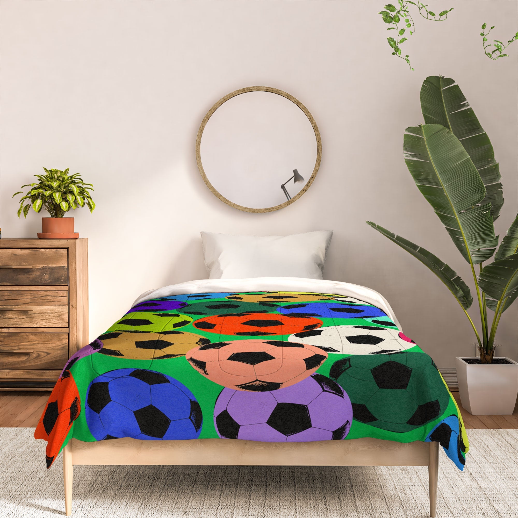 Society6 Design Studio World Cup Football Rainbow Comforter