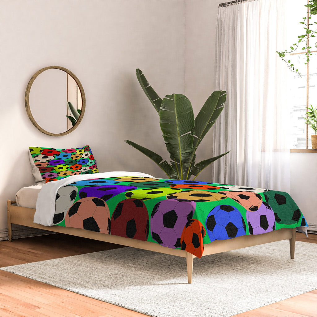 Society6 Design Studio World Cup Football Rainbow Comforter