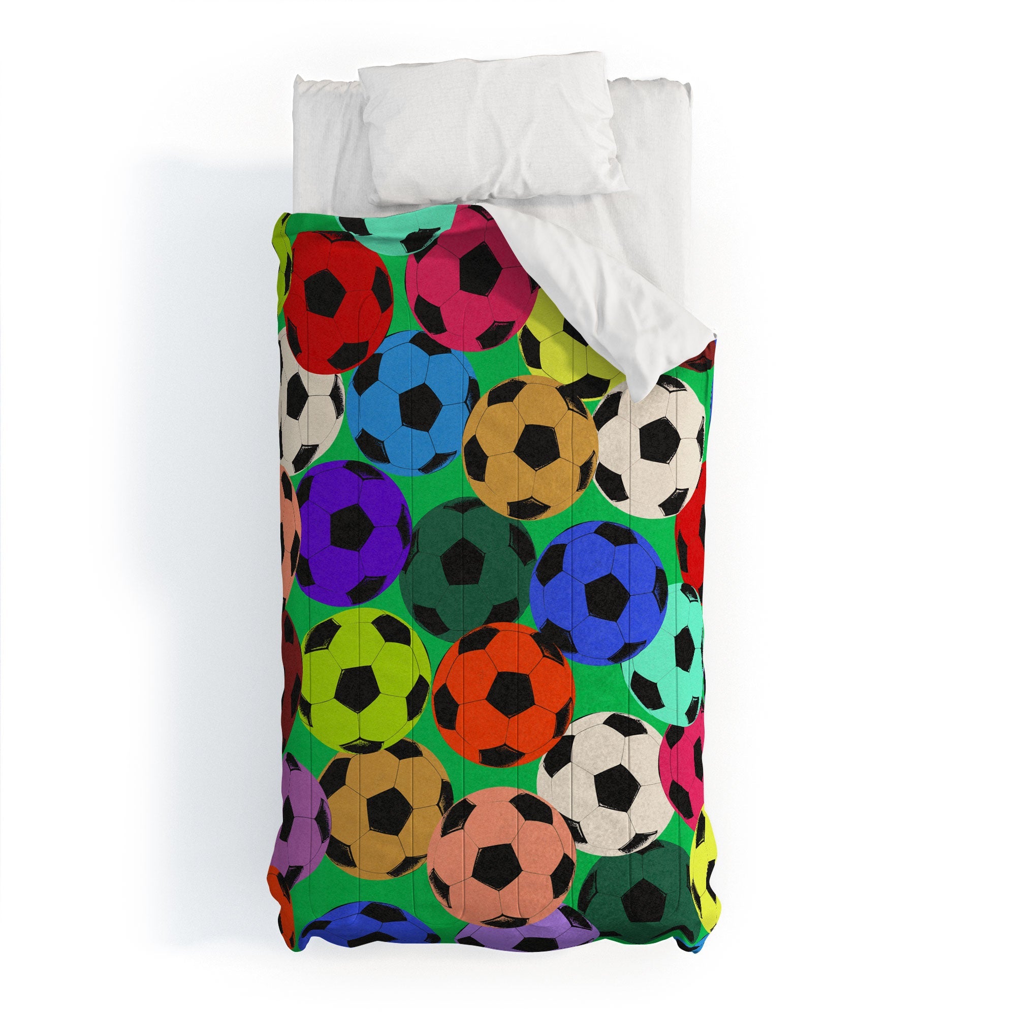 Society6 Design Studio World Cup Football Rainbow Comforter