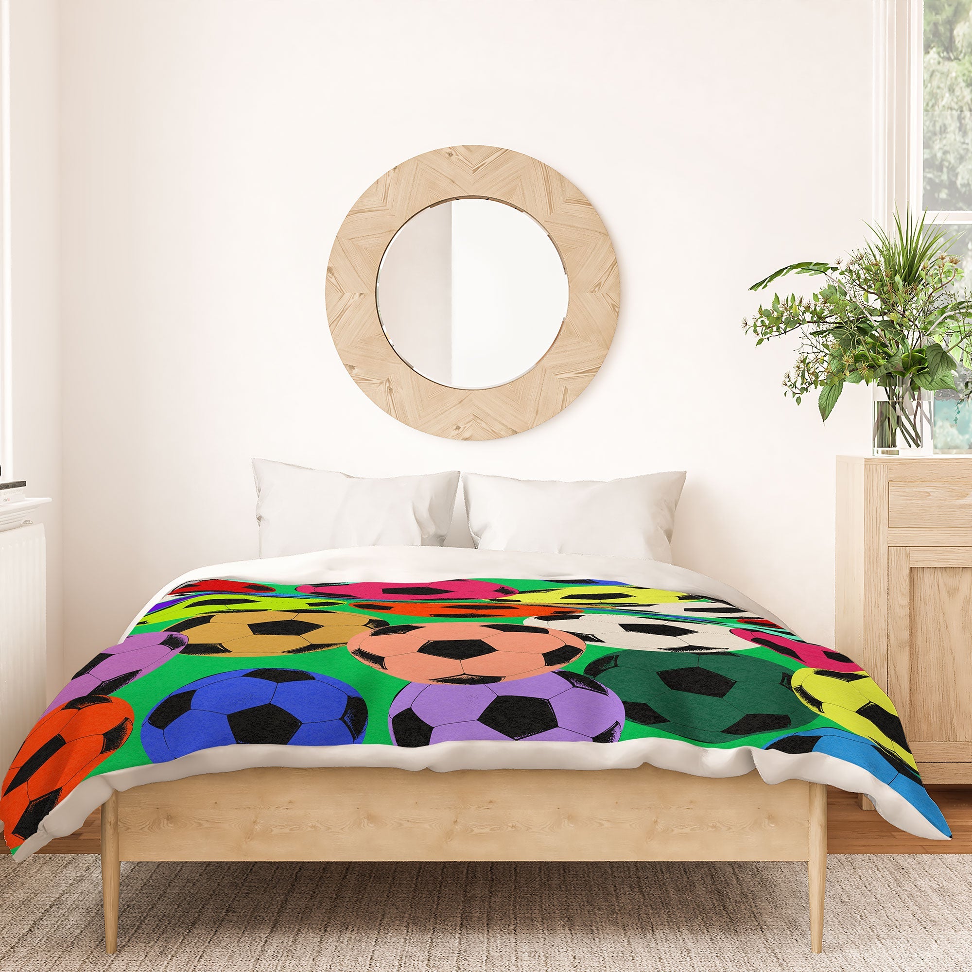 Society6 Design Studio World Cup Football Rainbow Duvet Cover